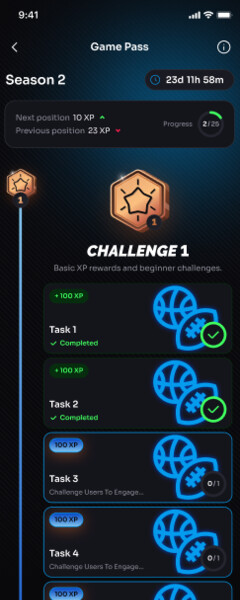Battle pass season and challenges