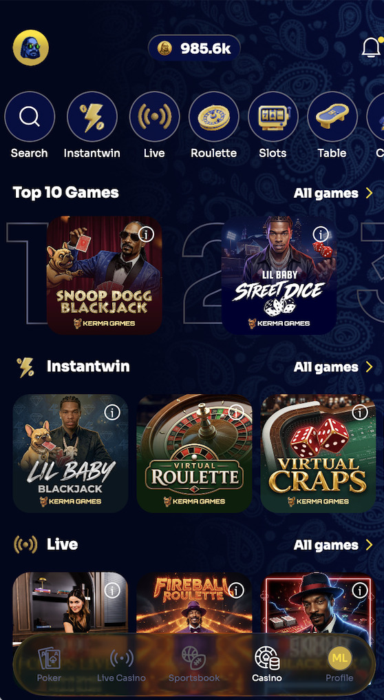 Trivelta casino app