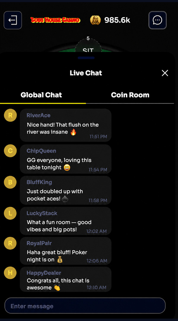 Live chat at the table
